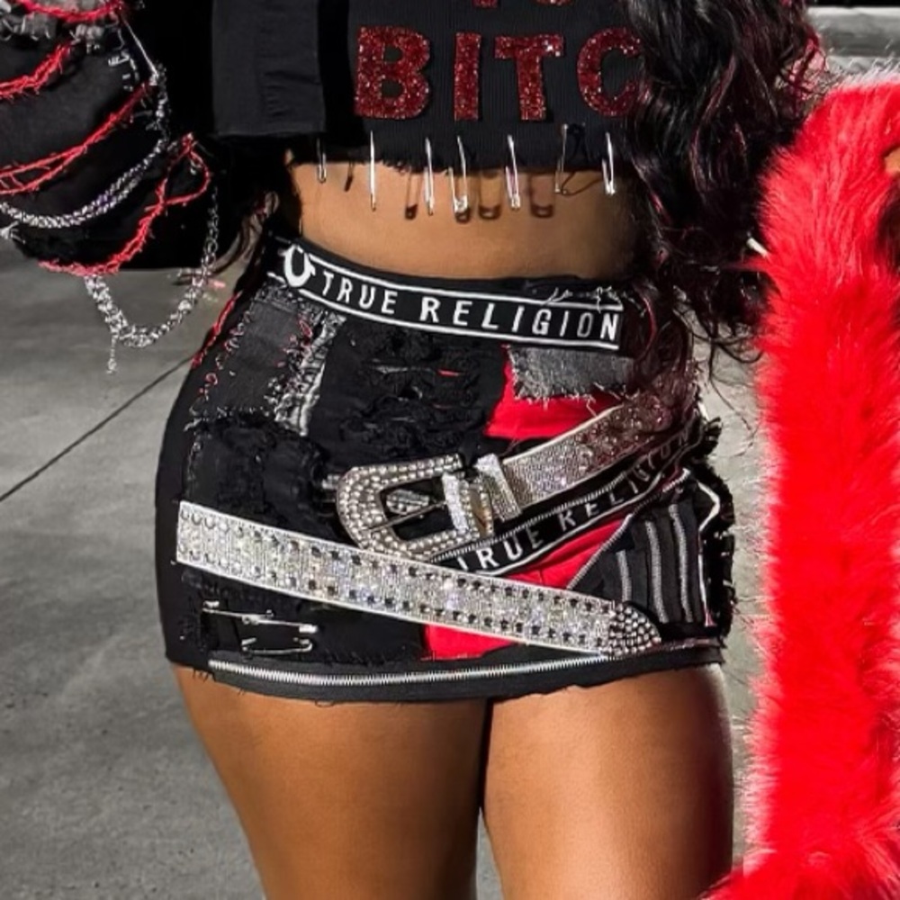 Custom Patchwork Skirt And Jacket - image 2